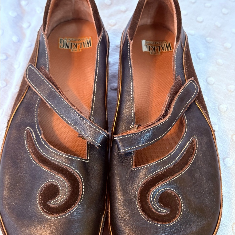 Naot Brown Matai Leather Mary Jane Flats Swirl Size 8 - Picture 3 of 10